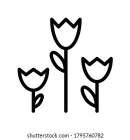 Vector stroke icon of flowers 