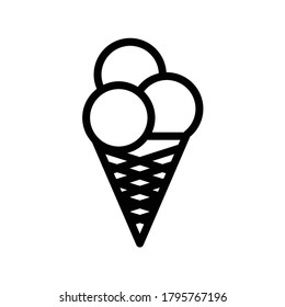Vector stroke icon of the ice cream