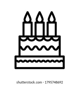 Vector stroke icon of the party cake
