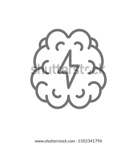 Vector stroke, pain in brain line icon.