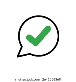 Vector Stroke Tick Icon Representing Clear Choice, Final Approval, Accurate Result, Task Completion, and Confirmed Action in UI Design