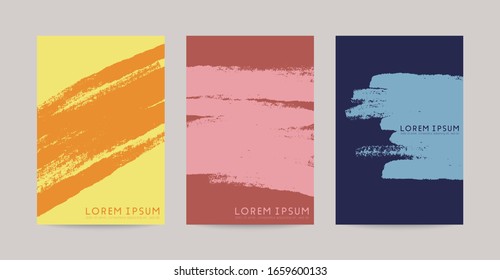 vector strokes background card set