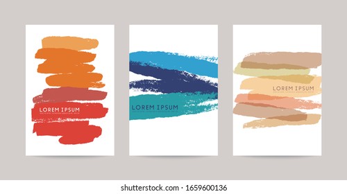 vector strokes background card set