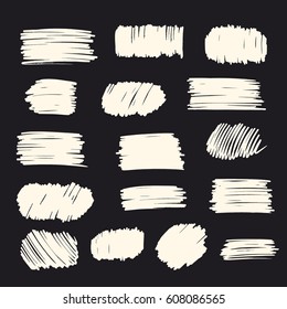 trazos vectoriales de marcador sobre fondo negro 