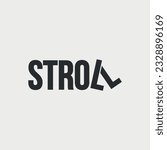 Vector stroll minimal text logo design