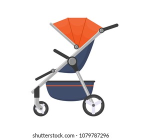 Vector stroller isolated on white background.