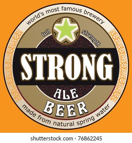 vector strong beer label