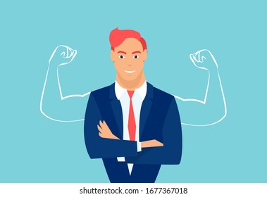 Vector of a strong businessman 
