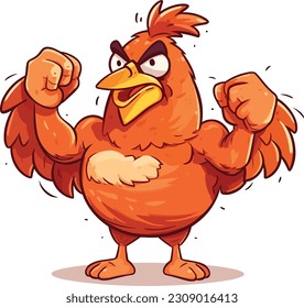 vector Pollo fuerte Ilustración, pollo Bulder Body Illustration