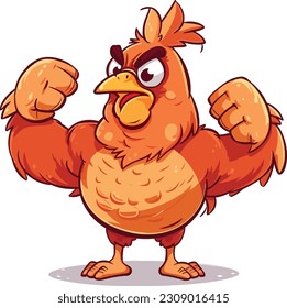 vector Pollo fuerte Ilustración, pollo Bulder Body Illustration