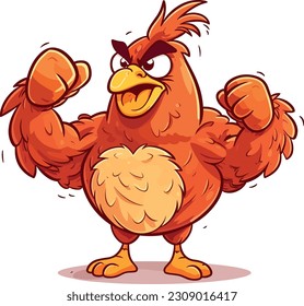 vector Pollo fuerte Ilustración, pollo Bulder Body Illustration