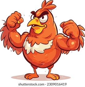 vector Pollo fuerte Ilustración, pollo Bulder Body Illustration