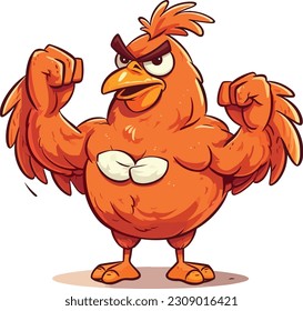 vector Pollo fuerte Ilustración, pollo Bulder Body Illustration