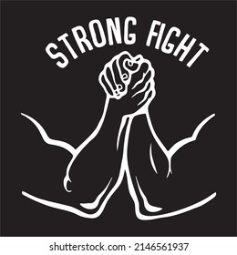 vector strong fight in black   white  good for design logo references