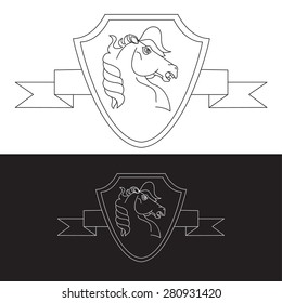 Vector strong logo in view horse