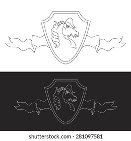 Vector strong logo in view horse