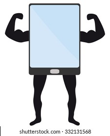 Vector strong mobile phone isolated on white background