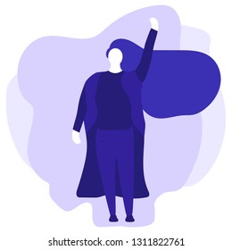 Vector of a strong woman. Woman demonstrating her strong will. Feminism, girl power, equal women's rights and independence concept. Vector illustration in flat style. Womens day card, poster, banner.