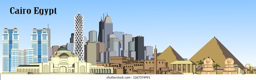 Vector structure of the city of Cairo, Egypt