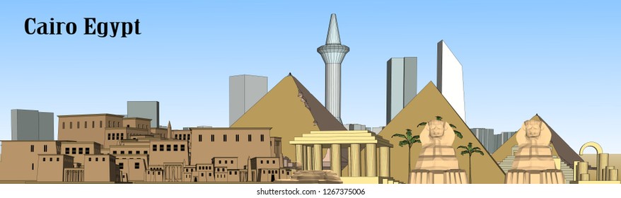 Vector structure of the city of Cairo, Egypt