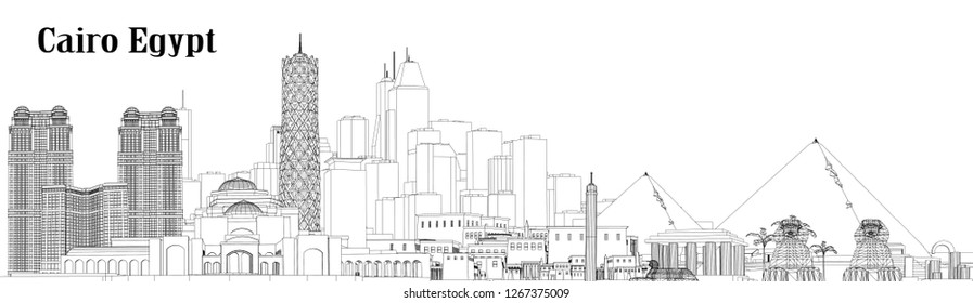 Vector structure of the city of Cairo, Egypt