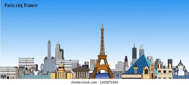 Vector structure of the city of Paris, France