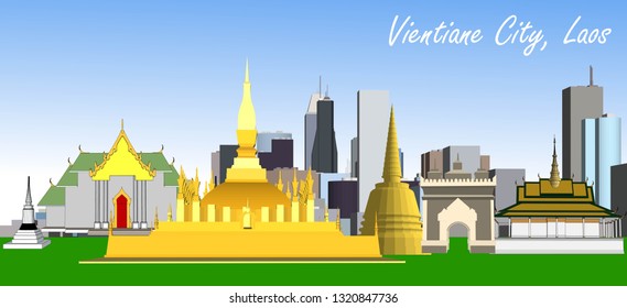 Vector structure of Vientiane city, Laos