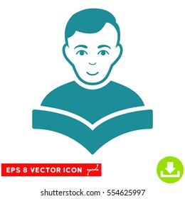 Vector Student EPS vector pictogram. Illustration style is flat iconic soft blue symbol on a transparent background.