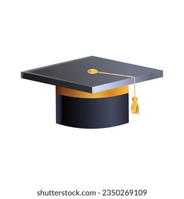 Tapón de graduación del estudiante vector con cinta de oro y cinta