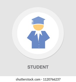 vector student isolated - education icon, school university illustration