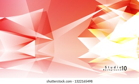 Vector studio background. abstract triangles with colorful gradients and background mirrors. Vector EPS 10. Vector illustration