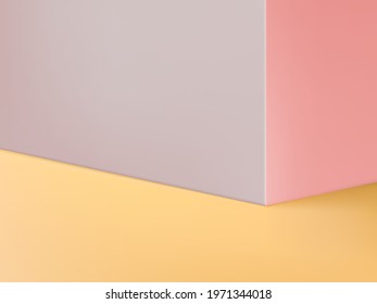 Vector Studio Shot Product Display Background with Pastel Wall or Corner for Beauty and Healthcare Products.