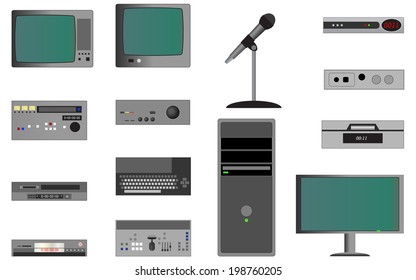Vector studio video editing equipment