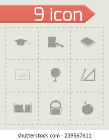 Vector study icon set on grey background