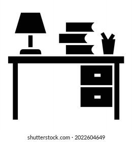Vector Study Table Glyph Icon Design
