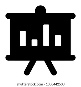 A vector style of barchart on presentation board, business presentation 