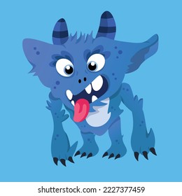 vector style blue goblin monster