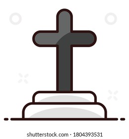 Ein Vektorstil des Christentums-Kreuzes, bearbeitbare flache Vektorgrafik 