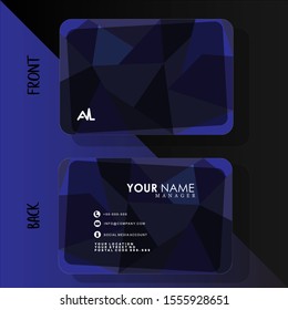 Vector style elegant design of Business card  blue black