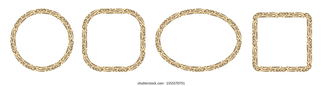 vector style frame of wooden surface. illustration of wooden divider. wooden texture delimiter.