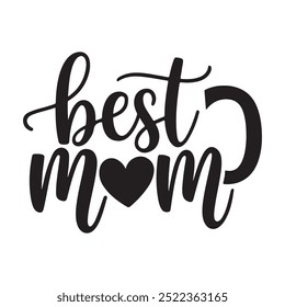 A vector style illustration of silhouette mug with-the text mom