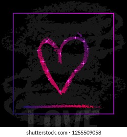 Vector style illustration - trace of lipstick. Love, Valentines day fashion postcard, poster, banner. EPS 10