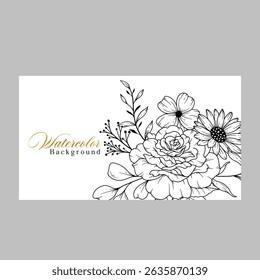 Vector estilo de la línea de arte de la flor blanco y negro para el fondo, la textura, el patrón de envoltura, el marco o el borde