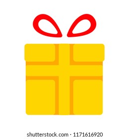 Vector style logo gift box. illustration of gift box present, surprise