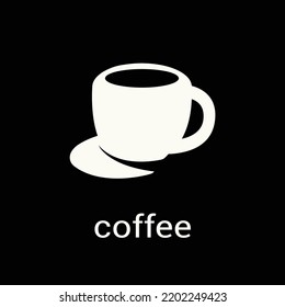 Vector Style Luxurious Coffee Icon Pictogram, Simple Black and White