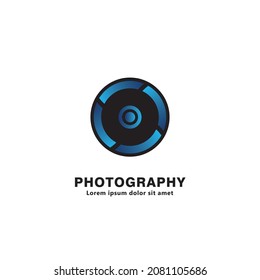diseño de logotipo de fotografía de estilo vectorial