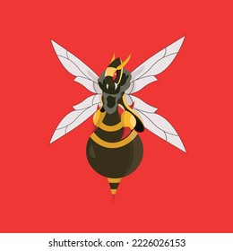 monstruo de la abeja reina de estilo vectorial