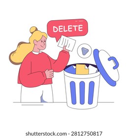Vector style of recycle bin

