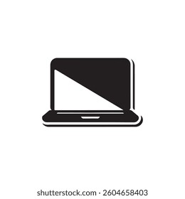 A vector style silhouette of a laptop