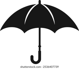 A vector style silhouette of an umbrella